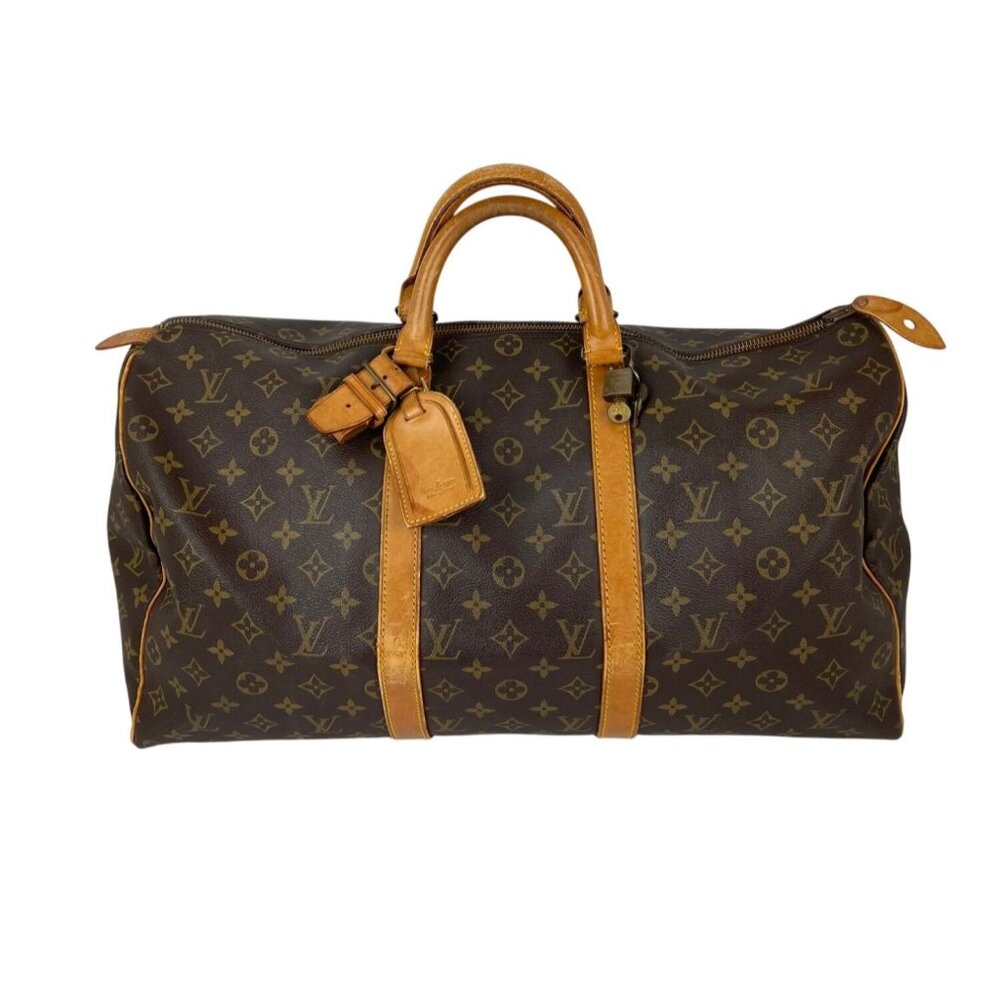 Louis Vuitton Keepall 50 Monogram Canvas Duffle Bag Vintage Luggage